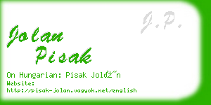 jolan pisak business card